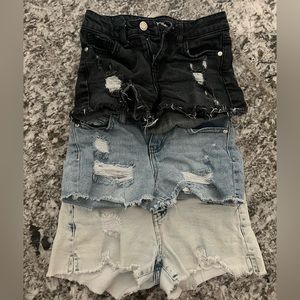 3 pairs of girls youth jean shorts